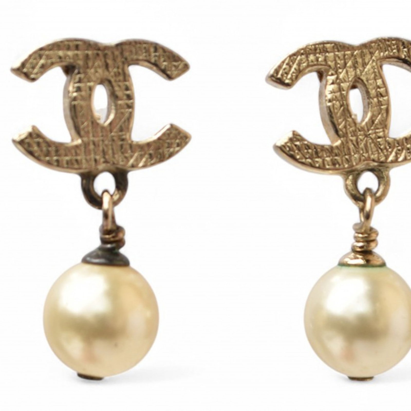 CHANEL Stud Earrings Gold Plating - 2
