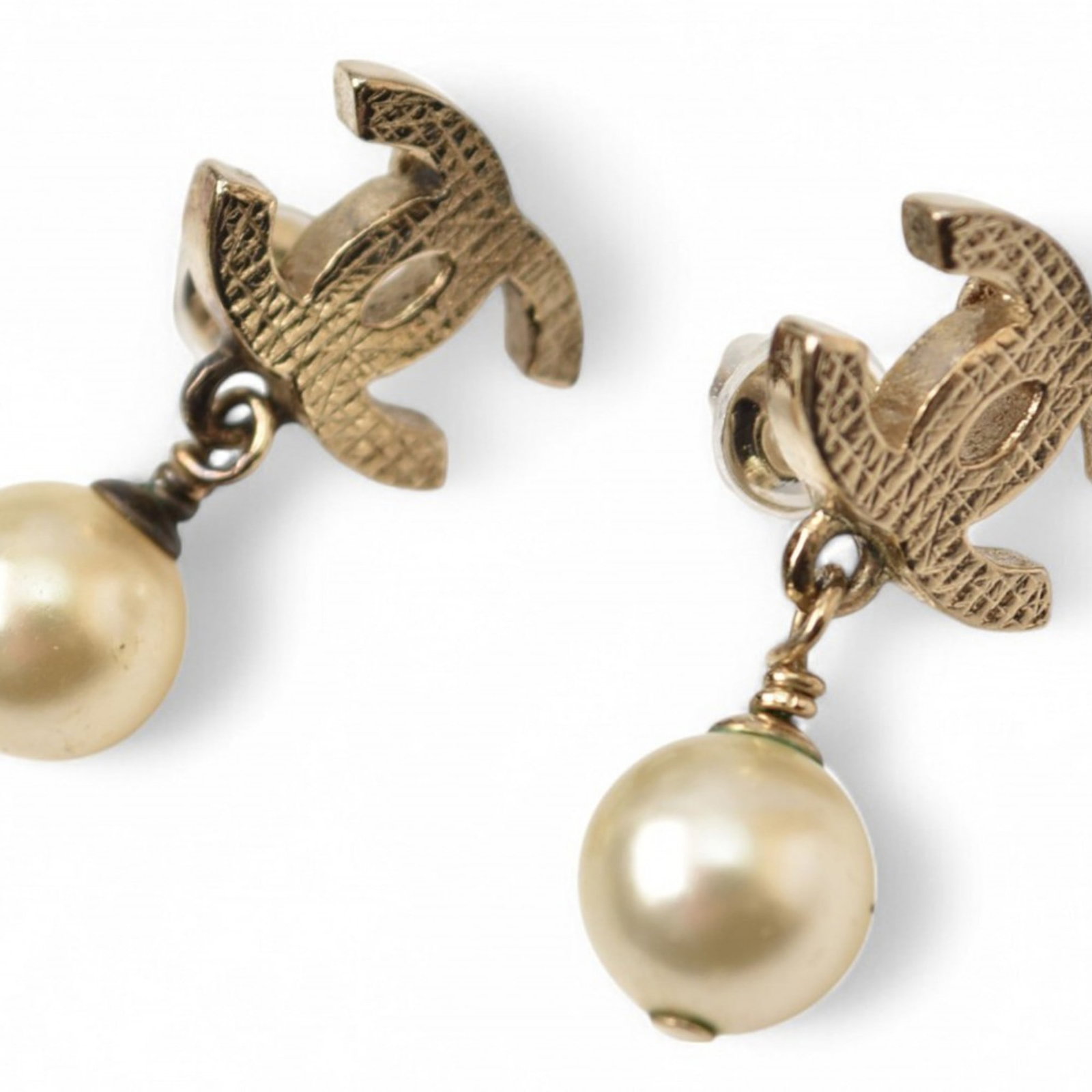 CHANEL Stud Earrings Gold Plating - 3