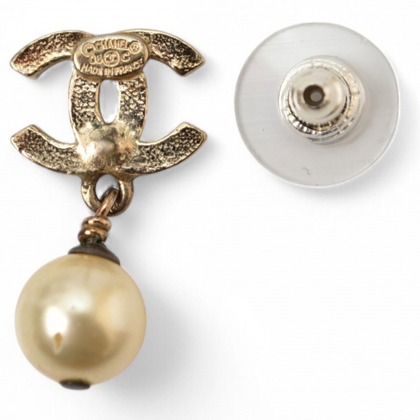 CHANEL Stud Earrings Gold Plating - 4