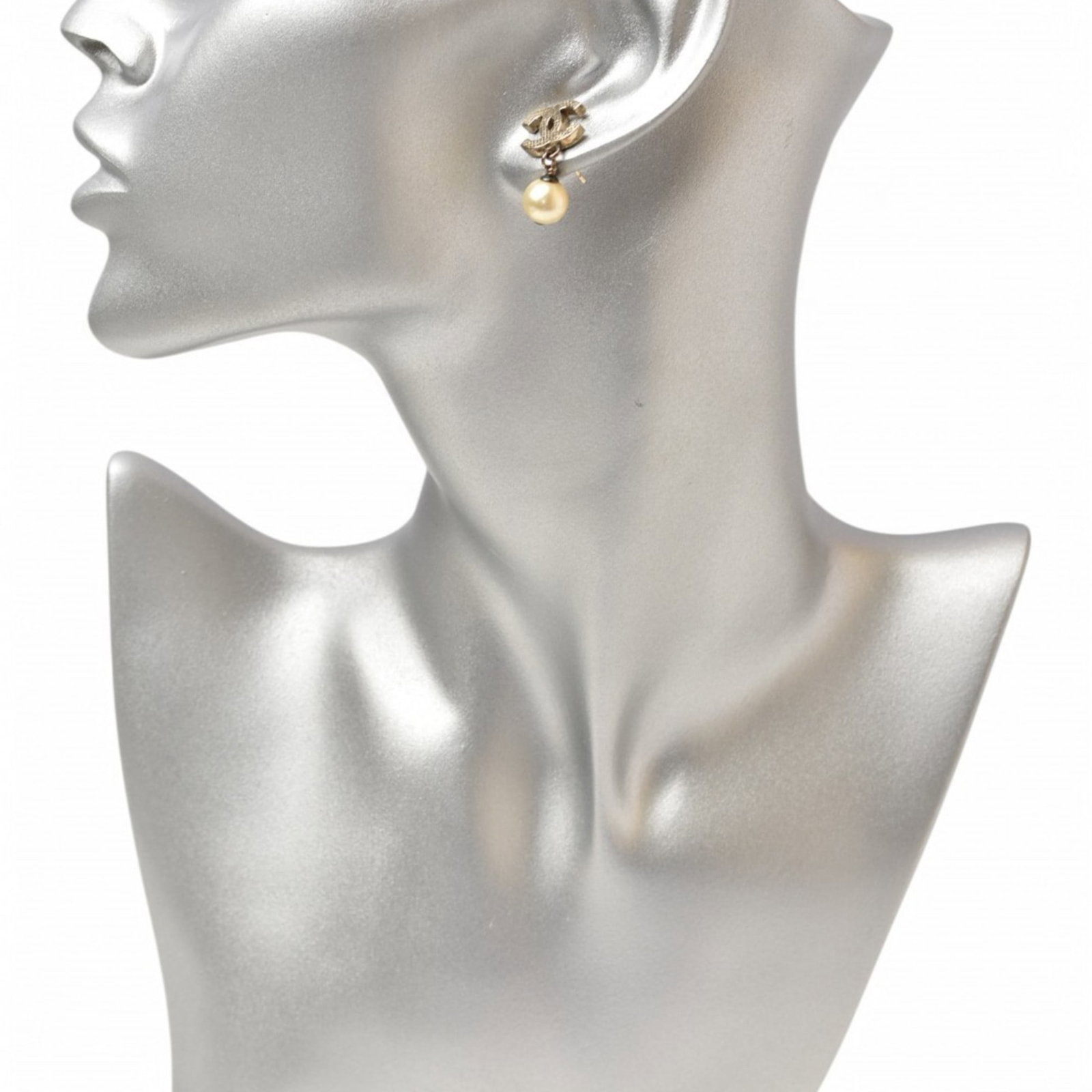 CHANEL Stud Earrings Gold Plating - 5