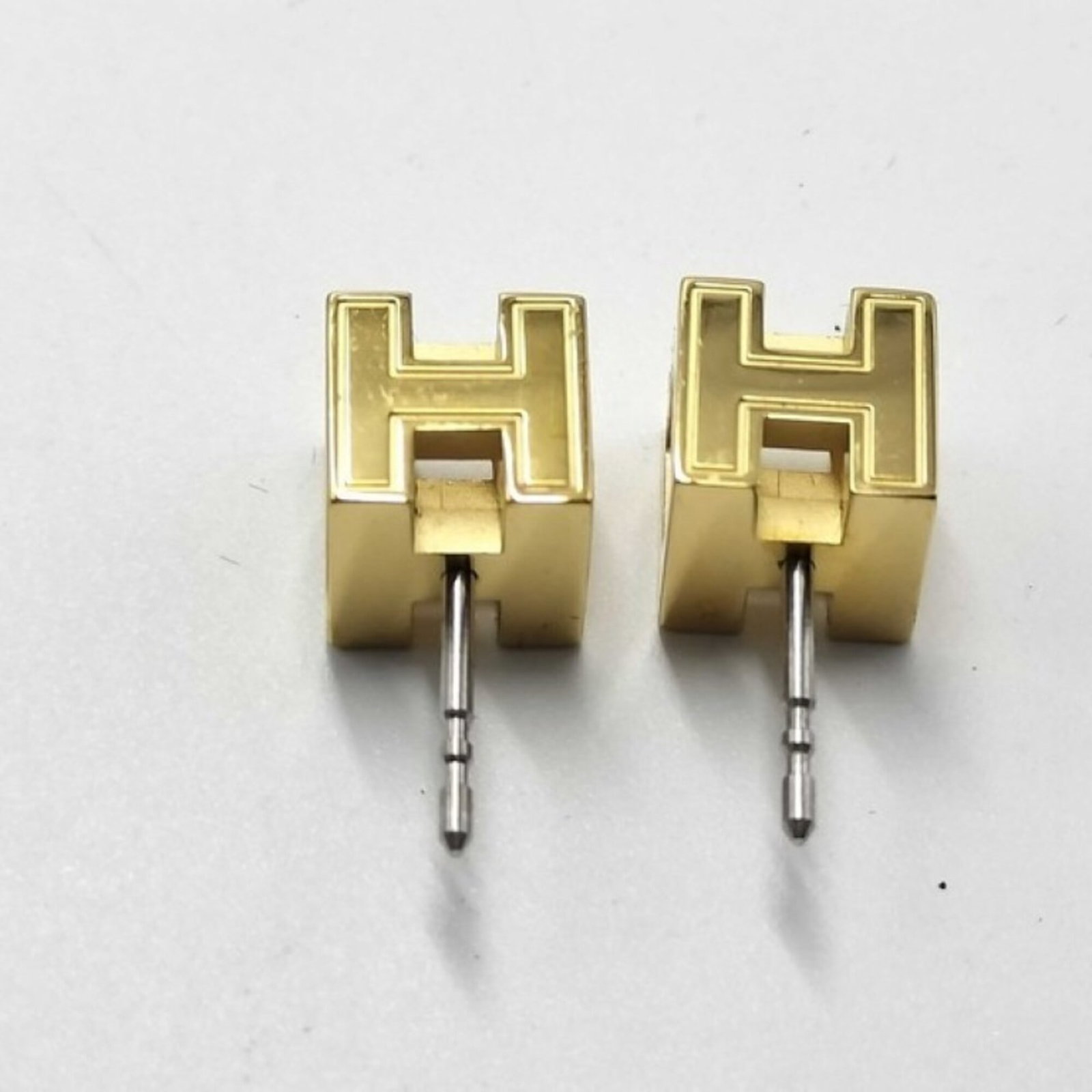 HERMES Stud Earrings Metal - 4