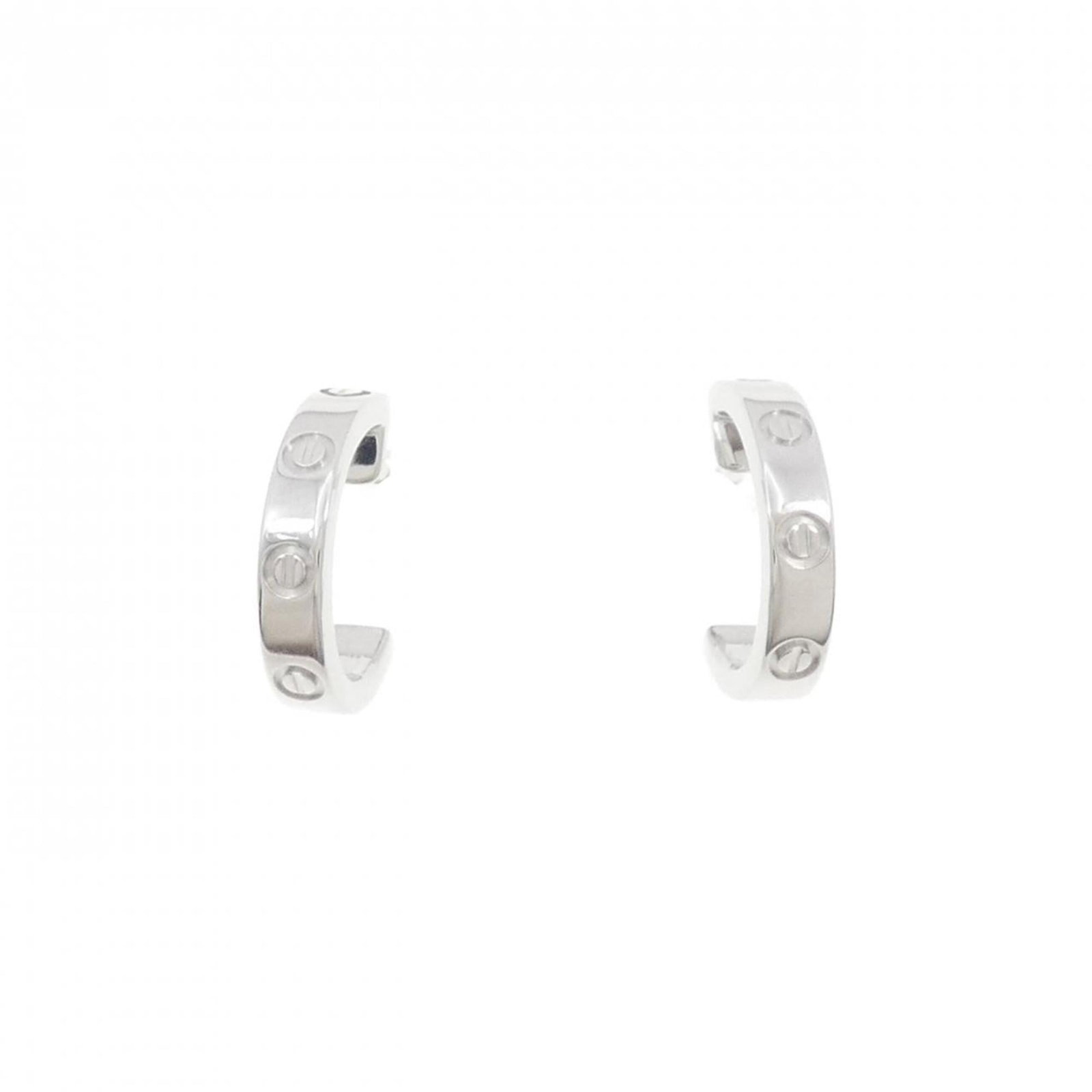 CARTIER Hoop Earrings White Gold (18K): CARTIER Hoop Earrings White Gold (18K) Cartier's iconic hoop earrings in 18K white gold, with a sleek 12.50mm diameter and delicate 2.50mm width, make a statement of understated elegance. In excellent