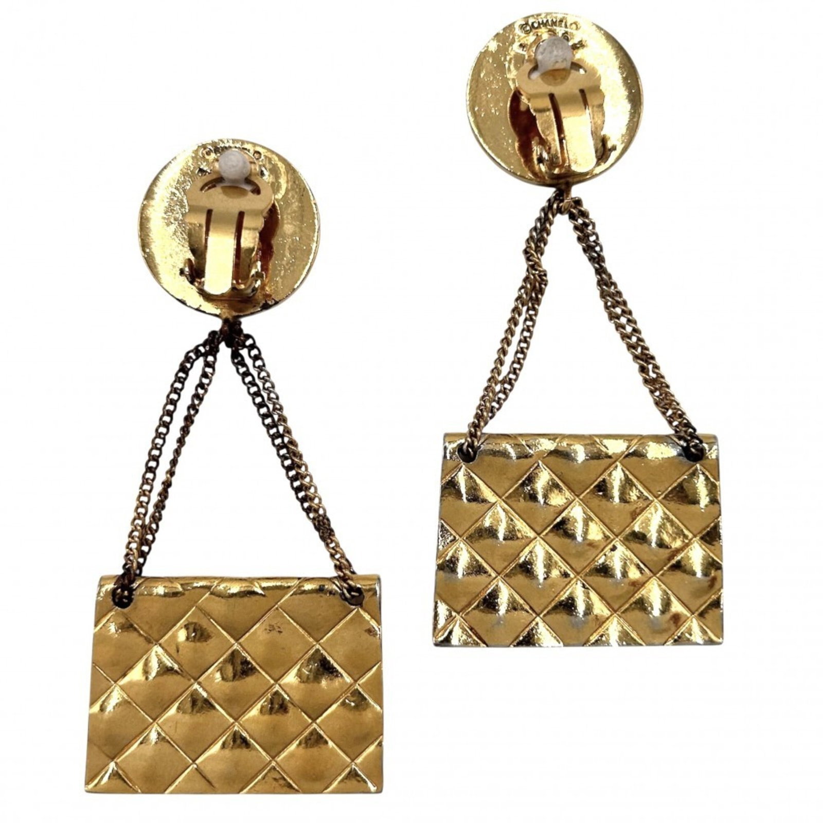 CHANEL Stud Earrings Gold Plating - 2