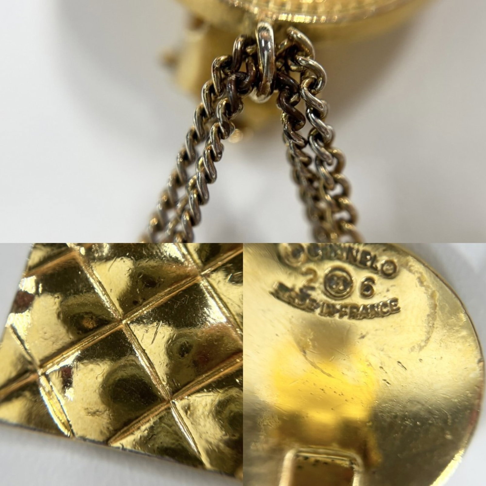 CHANEL Stud Earrings Gold Plating - 8