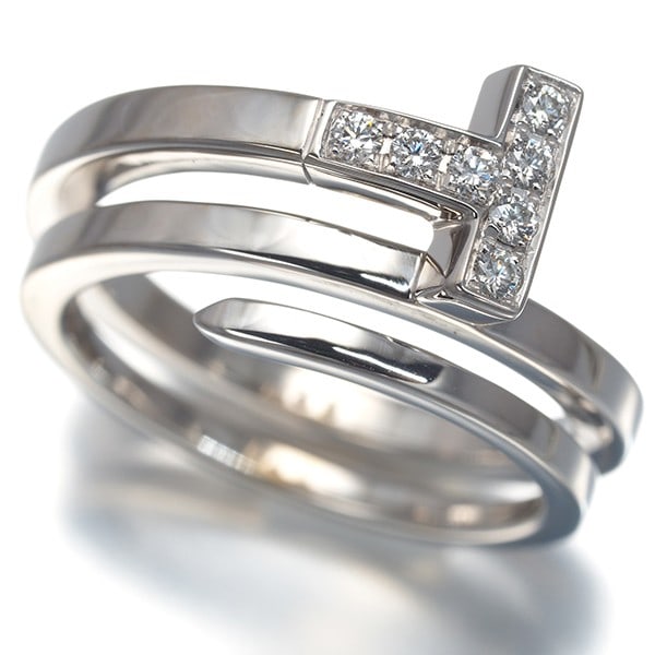 Tiffany&Co. Ring Diamond Tiffany T Square Wrap Us6-6.25 18K Wg: Tiffany&Co. Ring Diamond Tiffany T Square Wrap Us6-6.25 18K Wg 18k White Gold Tiffany & Co. Ring with Natural Diamond Square Cut Main Stone. This Tiffany T Square Wrap ring features a natural diamond