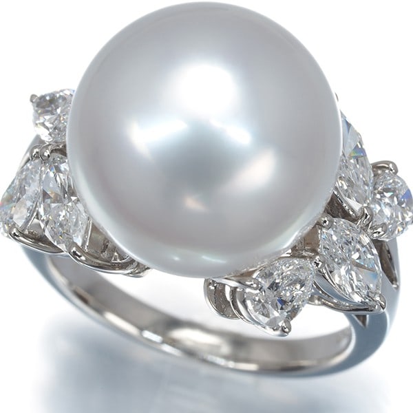 Mikimoto Ring South Sea Pearl 14.1Mm Diamond 1.82Ct Mixed Pt 950: Mikimoto Ring South Sea Pearl 14.1Mm Diamond 1.82Ct Mixed Pt 950 US6.5-6.75 Platinum Ring featuring a stunning 14.1mm South Sea Pearl and a 1.82ct mixed platinum diamond, set in a cultured metal