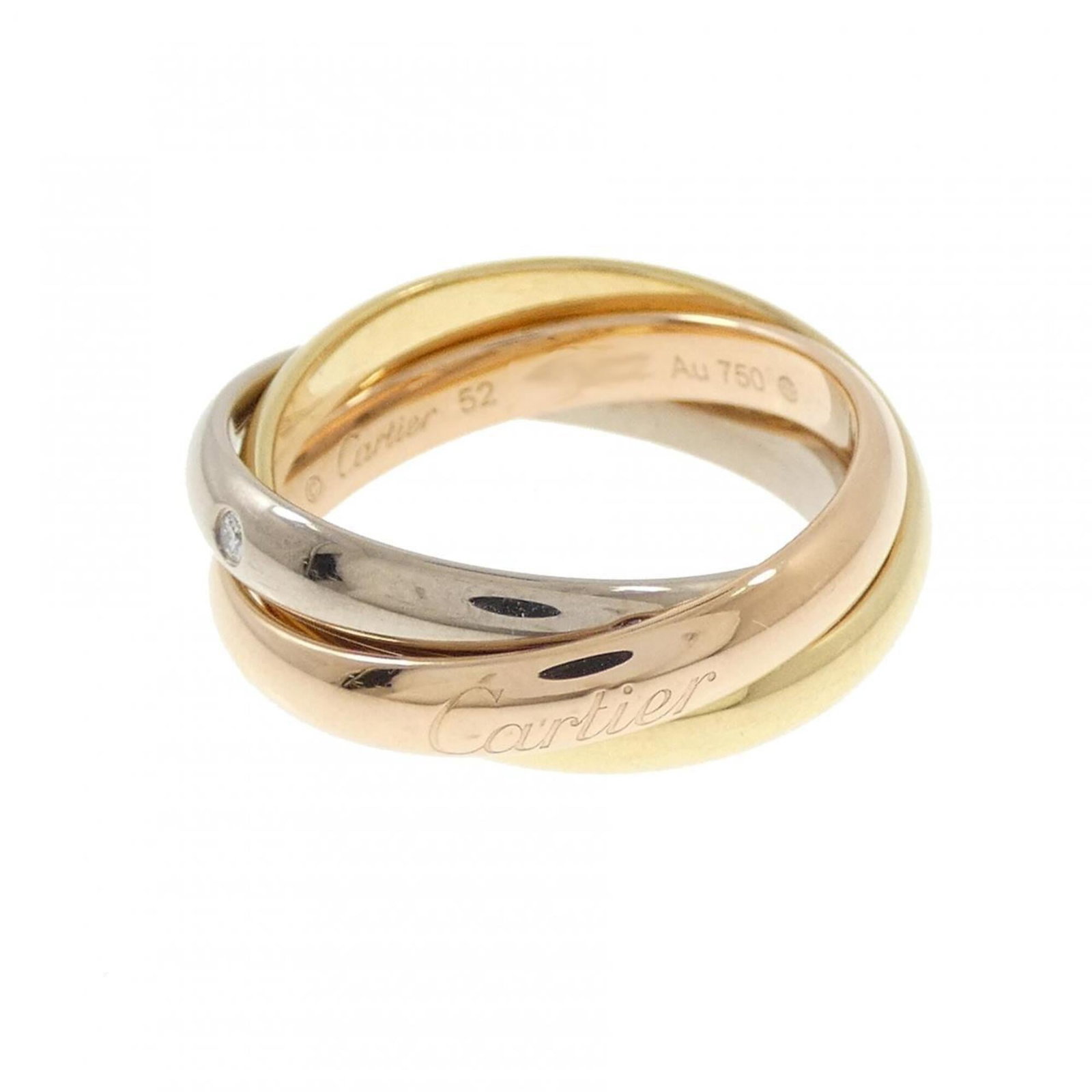 CARTIER Band Ring Pink Gold (18K) White Gold (18K) Yellow Gold (18K): CARTIER Band Ring Pink Gold (18K) White Gold (18K) Yellow Gold (18K) Pink gold, white gold, and yellow gold come together in this elegant band ring from Cartier, a timeless design that showcases the