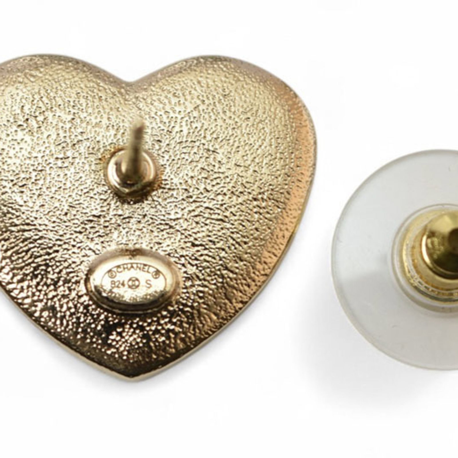 CHANEL Stud Earrings Gold Plating - 4