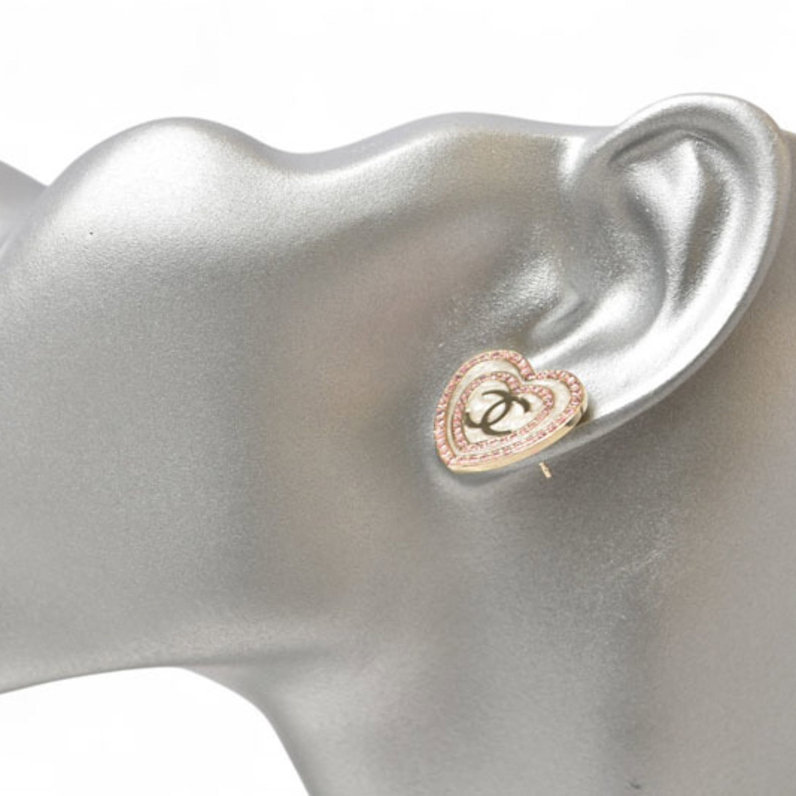 CHANEL Stud Earrings Gold Plating - 5