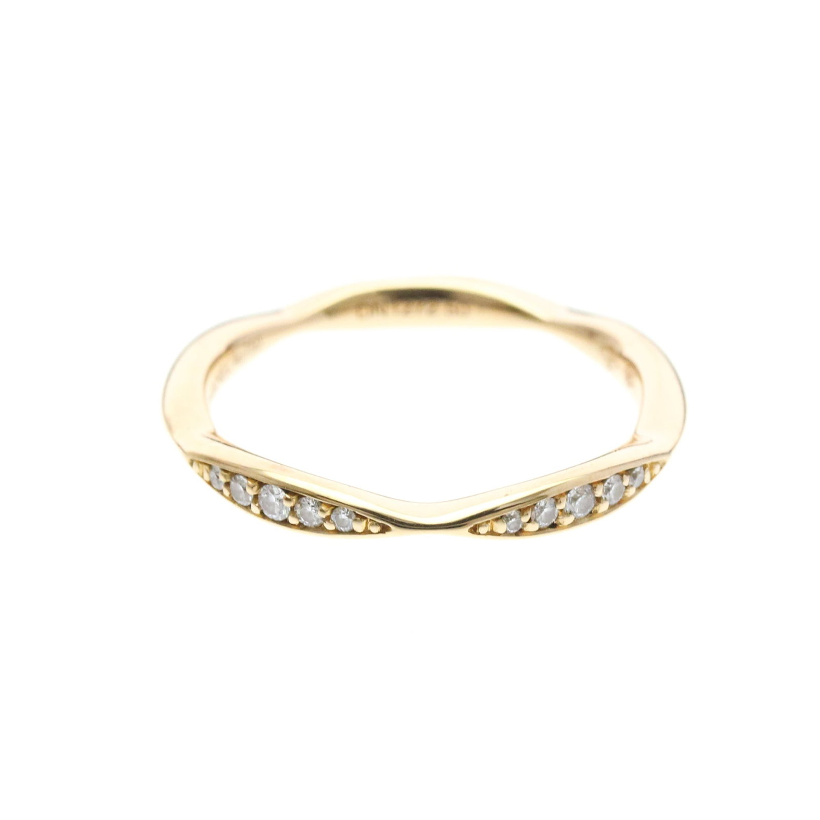 CHANEL Band Ring Pink Gold (18K): CHANEL Band Ring Pink Gold (18K) Pink gold 18K Camellia ring with diamonds, a stylish band ring that adds a touch of elegance to any outfit. This gently used piece features minor signs of wear, includ