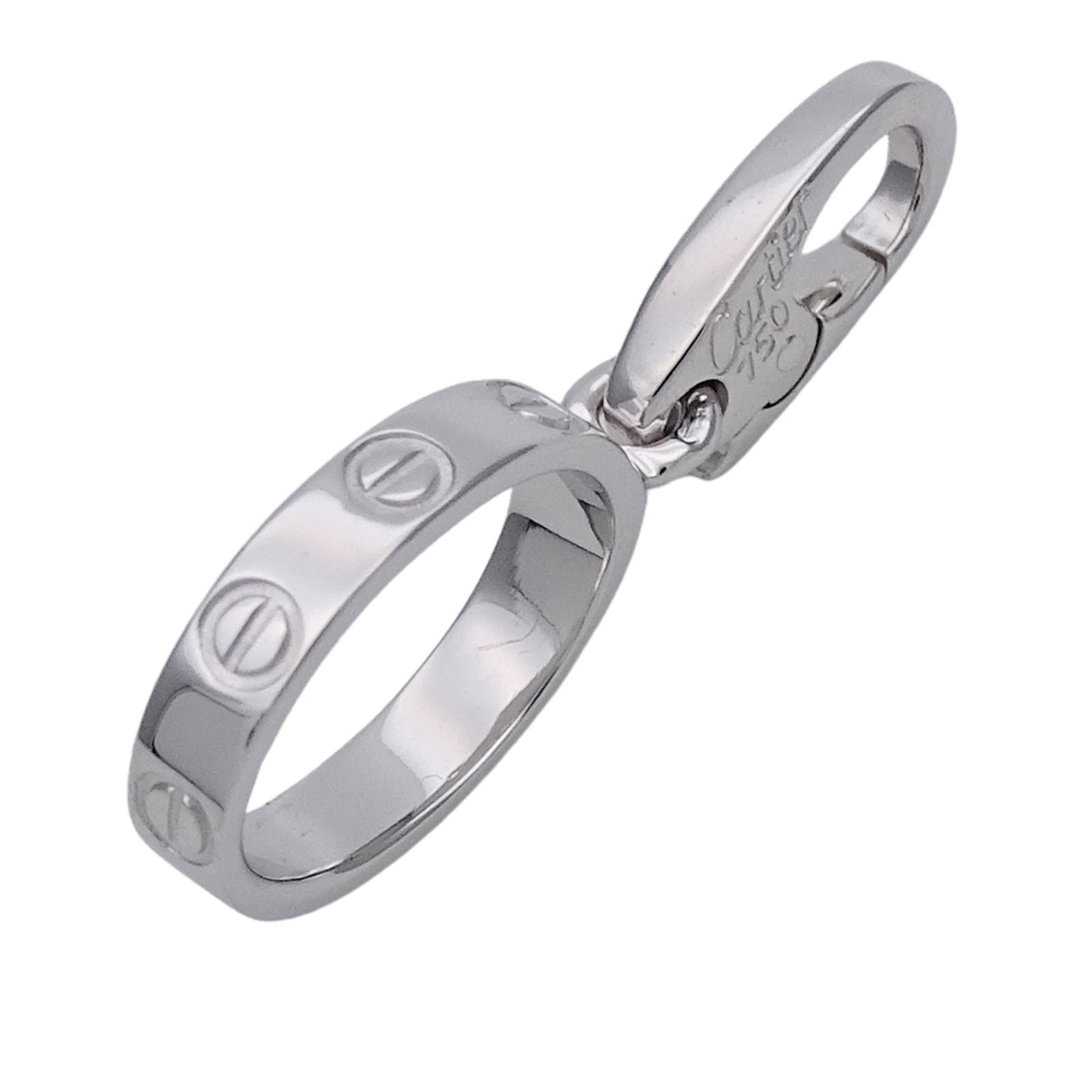 CARTIER White Gold: CARTIER White Gold White gold Cartier Love necklace pendant, featuring a 2.6mm x 1.02'' rectangular shape, weighs 2.2g, and is made of 2.6mm thick white gold. The pendant bears a signature but its aut