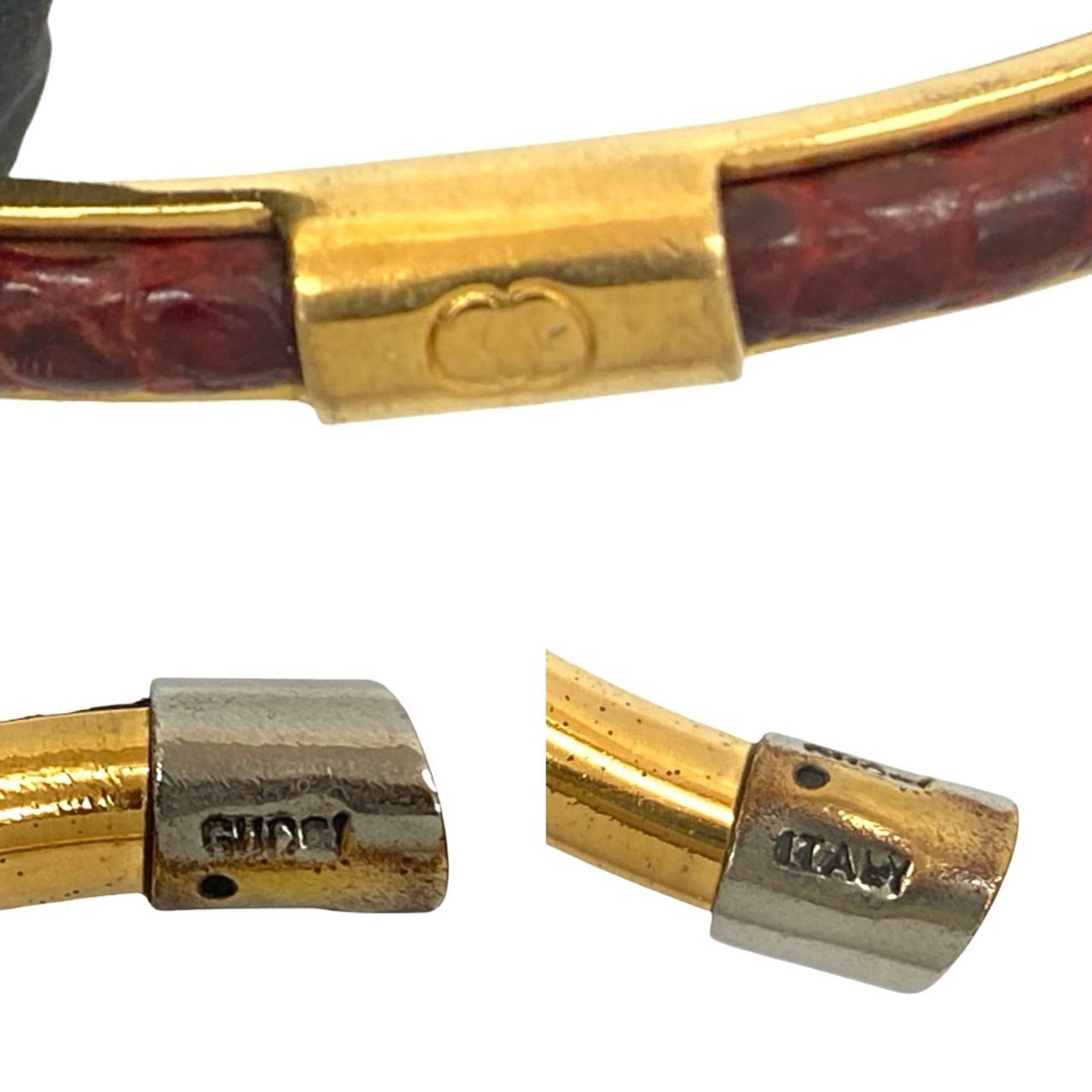 GUCCI Bangle Gold Plating Leather - 2