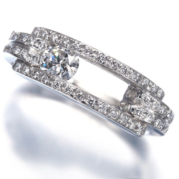 Diamond 0.35Ct/0.25Ct Moving Ring 900 Platinum (1 of 7)