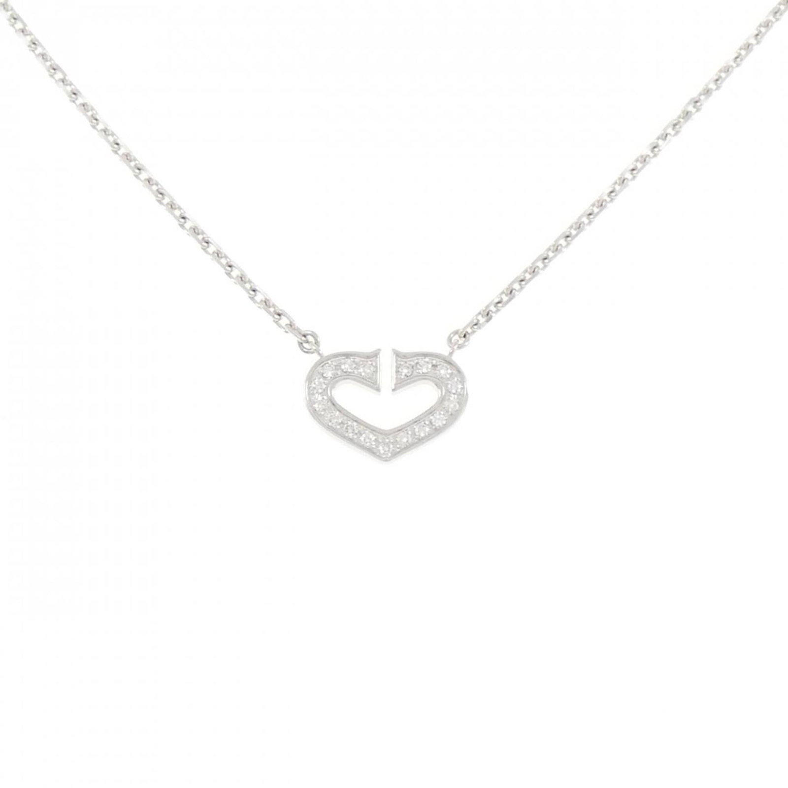 CARTIER White Gold (18K): CARTIER White Gold (18K) White gold (18K) necklace from Cartier, featuring a pendant with a size of 8.7mm x 12.5mm. The necklace has a 40 cm / 15.74'' neck circumference and is made from high-quality 