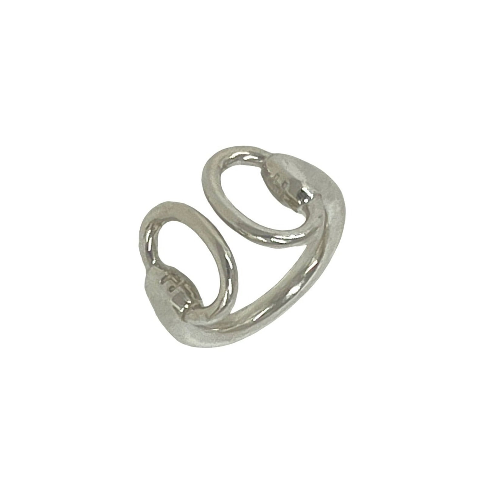 HERMES Band Ring Silver 925: HERMES Band Ring Silver 925 Silver 925 band ring from Hermes features a sleek design. The item bears visible wear, including scratches and scuffs, and is in good overall condition. Item Specifics: