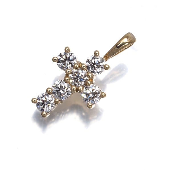Eyefunny Pendant Diamond 0.6Ct Cross 18K 750 Yellow Gold: Eyefunny Pendant Diamond 0.6Ct Cross 18K 750 Yellow Gold Yellow gold pendant featuring a 0.6ct diamond, crafted in 18k 750 purity, stands out with its natural design and elegant style. The pendant's