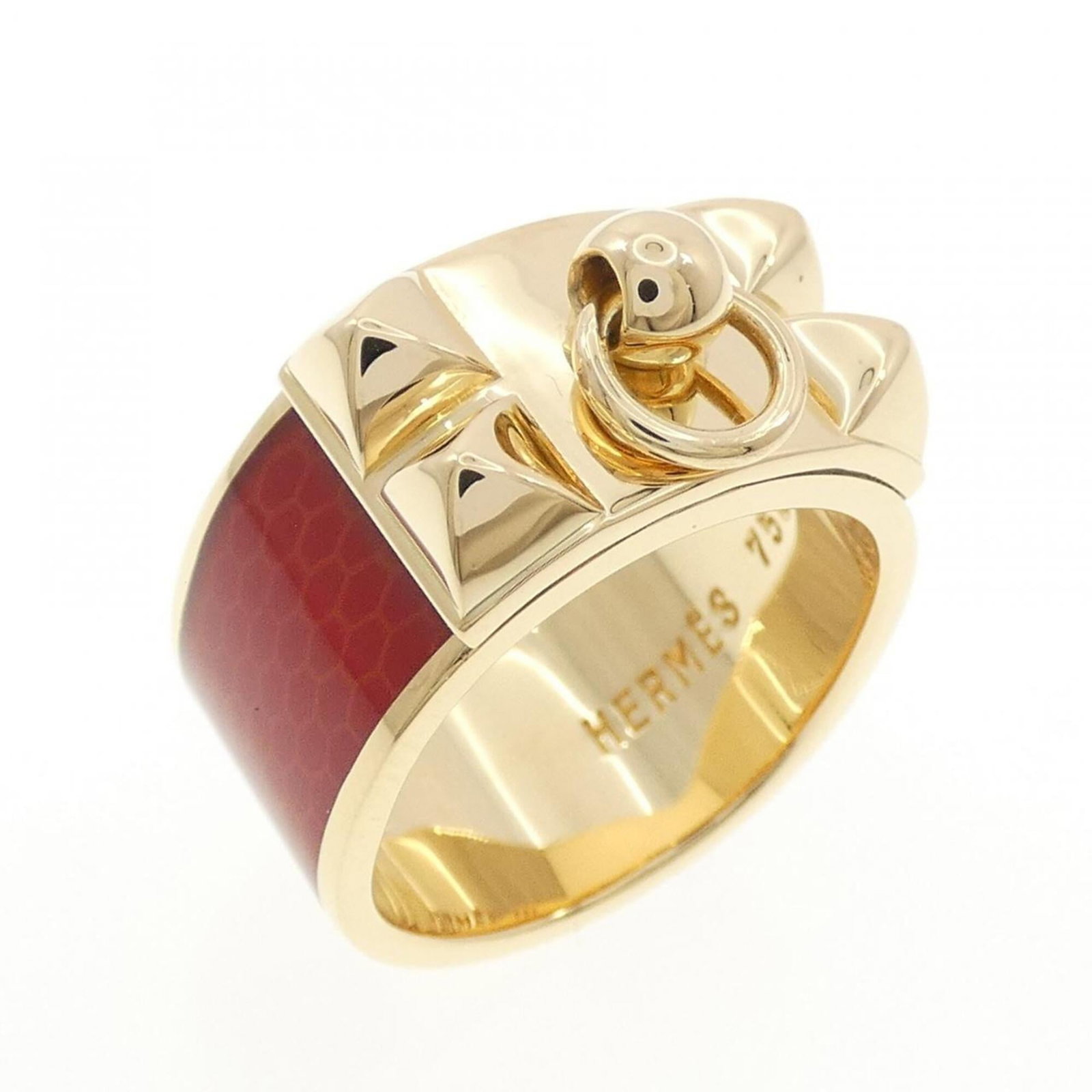 HERMES Band Ring Yellow Gold (18K): HERMES Band Ring Yellow Gold (18K) Yellow gold (18K) band ring from Hermes, a classic design that exudes elegance and sophistication. This like new used ring boasts excellent condition with only the