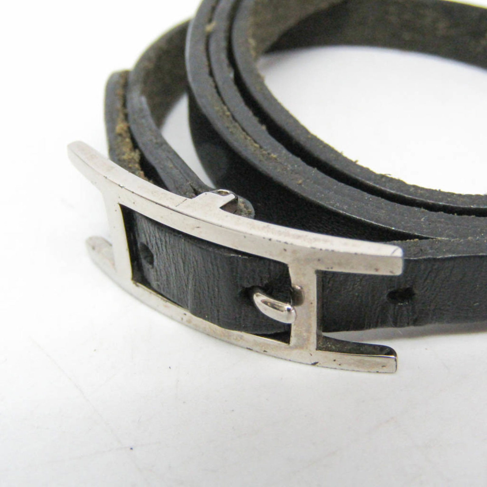 HERMES Bangle Leather Metal - 5