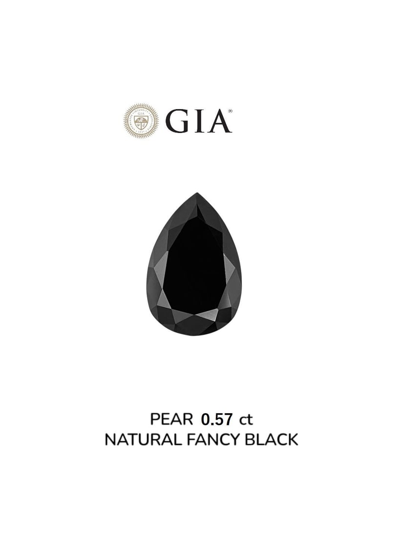 GIA Pear 0.57ct Fancy Black VVS2 - Loose Natural Diamond: GIA Pear 0.57ct Fancy Black VVS2 - Loose Natural Diamond GIA-certified Fancy Black diamond with exceptional clarity and polish, boasting a rich, mysterious color and precise symmetry. This 0.57ct