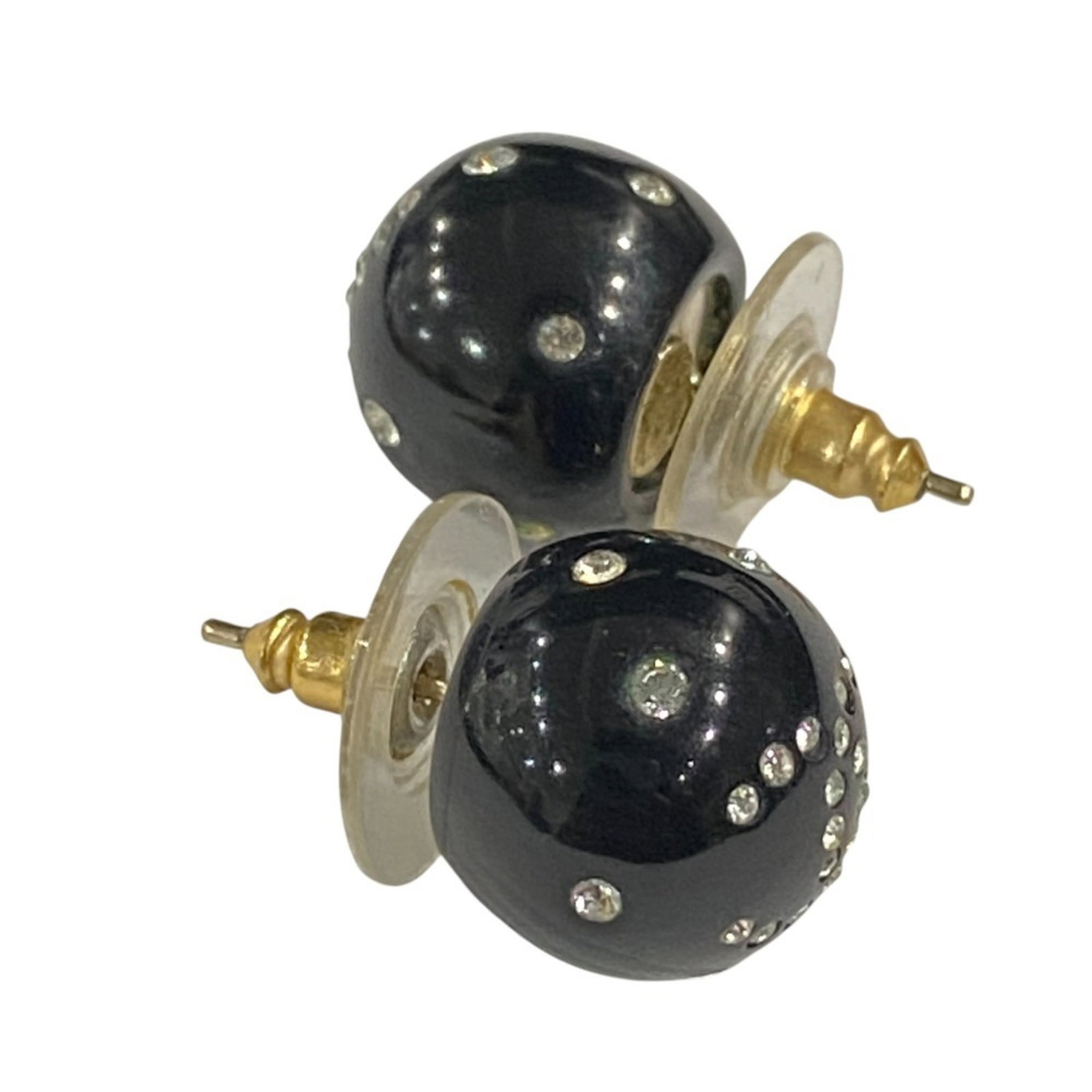 CHANEL Stud Earrings Plastic Rhinestone - 2