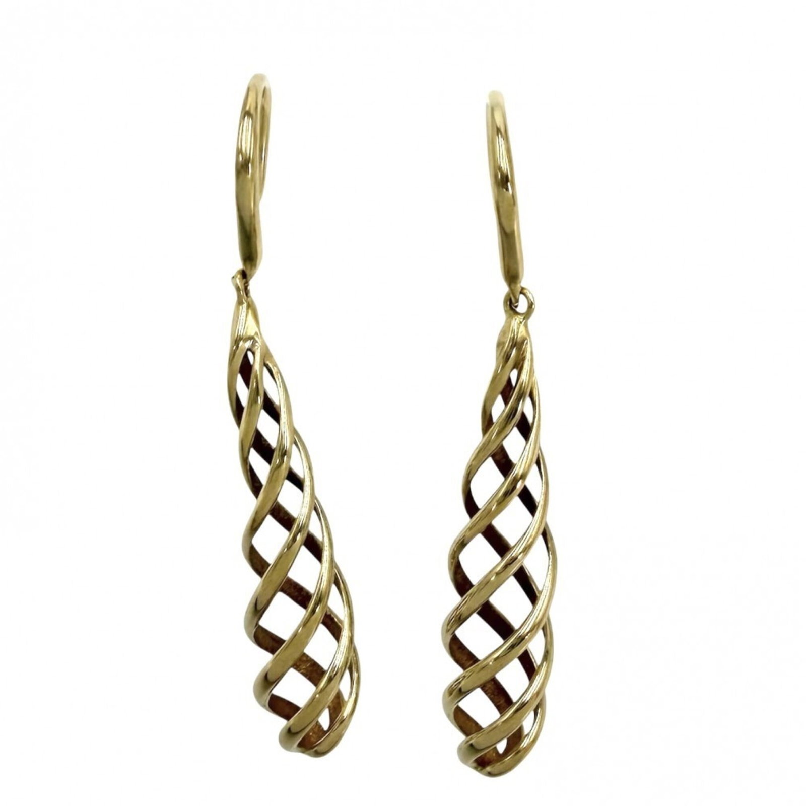 TIFFANY Drop Earrings Yellow Gold (18K): TIFFANY Drop Earrings Yellow Gold (18K) Yellow gold (18K) drop earrings from Tiffany's Venezia line, featuring a 38.00mm drop with a 6.00mm width and 1.50'' x 0.24'' size. Gently used with minor