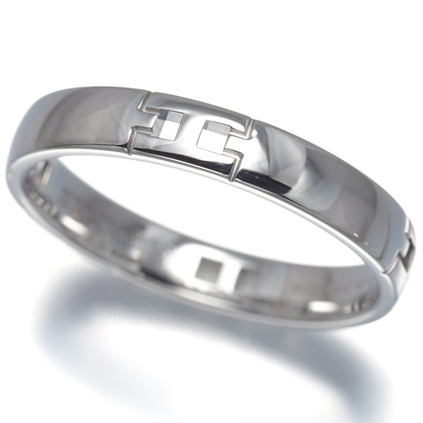 Hermes Ring Everherakles Eu55 18K 750 White Gold: Hermes Ring Everherakles Eu55 18K 750 White Gold 18k white gold craftsmanship shines in this elegant Hermes Ring Everherakles Eu55, featuring a slender 3.4mm band and a ring size of EU55. This