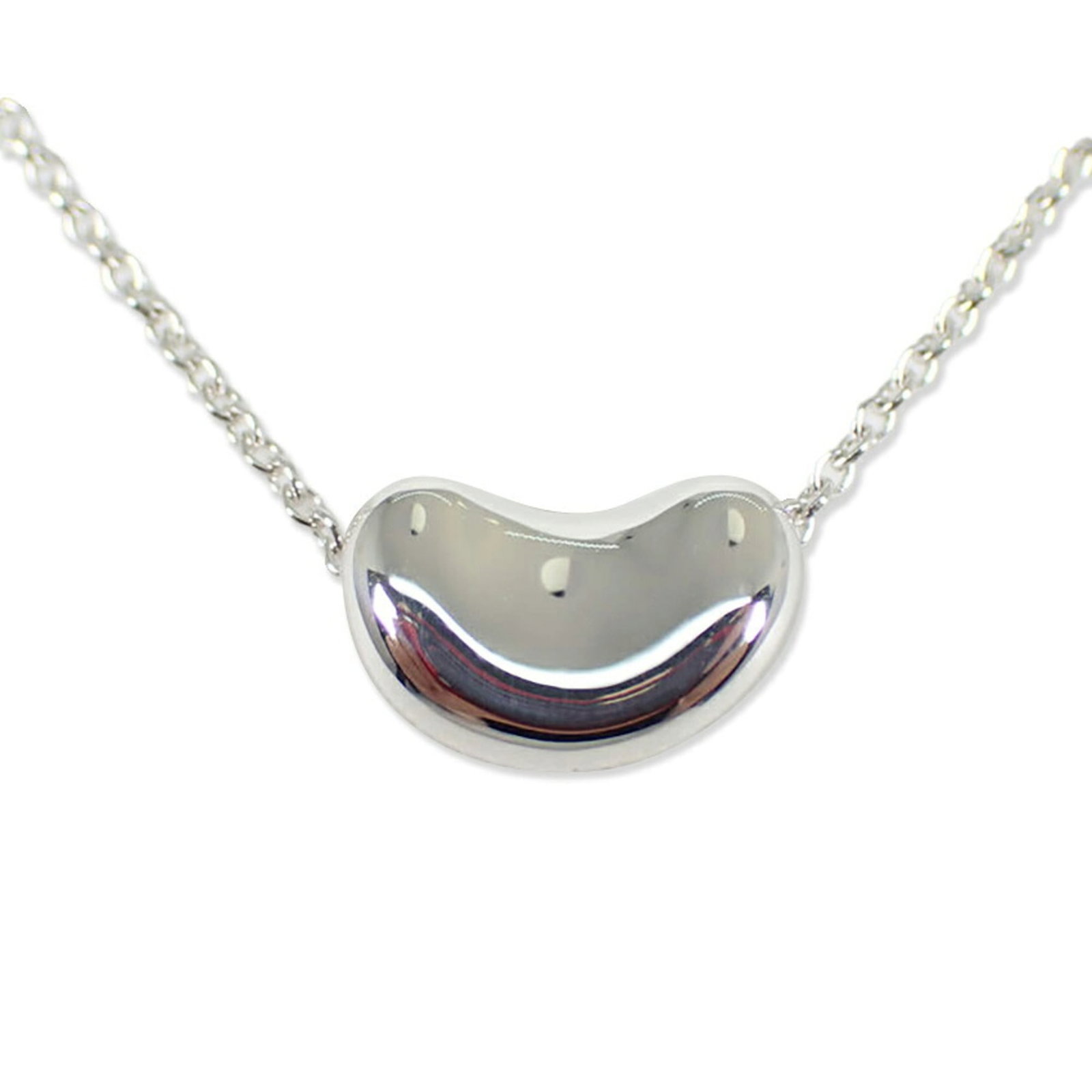 TIFFANY Sterling Silver 925: TIFFANY Sterling Silver 925 Sterling silver 925 necklace from Tiffany, featuring a 6.6mm x 9.7mm pendant, is a gently used piece with minor signs of wear. The necklace has a 41 cm / 16.14''