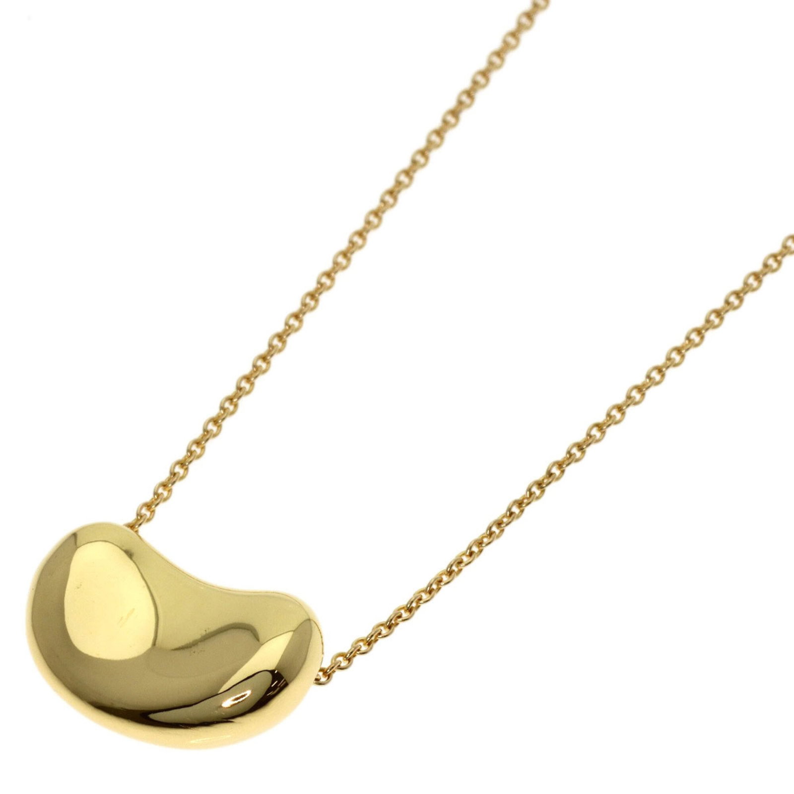 TIFFANY Yellow Gold (18K): TIFFANY Yellow Gold (18K) Yellow gold (18K) Tiffany Bean Necklace in Very Good Condition. This 41 cm necklace features a 10.3mm x 5.7mm pendant made from high-quality yellow gold, bearing minor signs