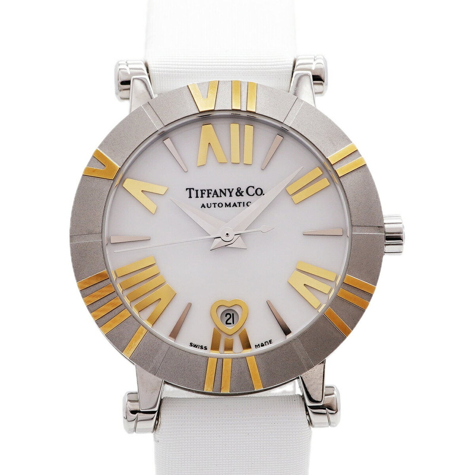 TIFFANY Wristwatch Leather Satin: TIFFANY Wristwatch Leather Satin The Tiffany MPN Z1300.68.16A20A41A Wristwatch features a sleek 30mm case with a satin leather band, while its white dial provides a crisp and elegant finish. This self