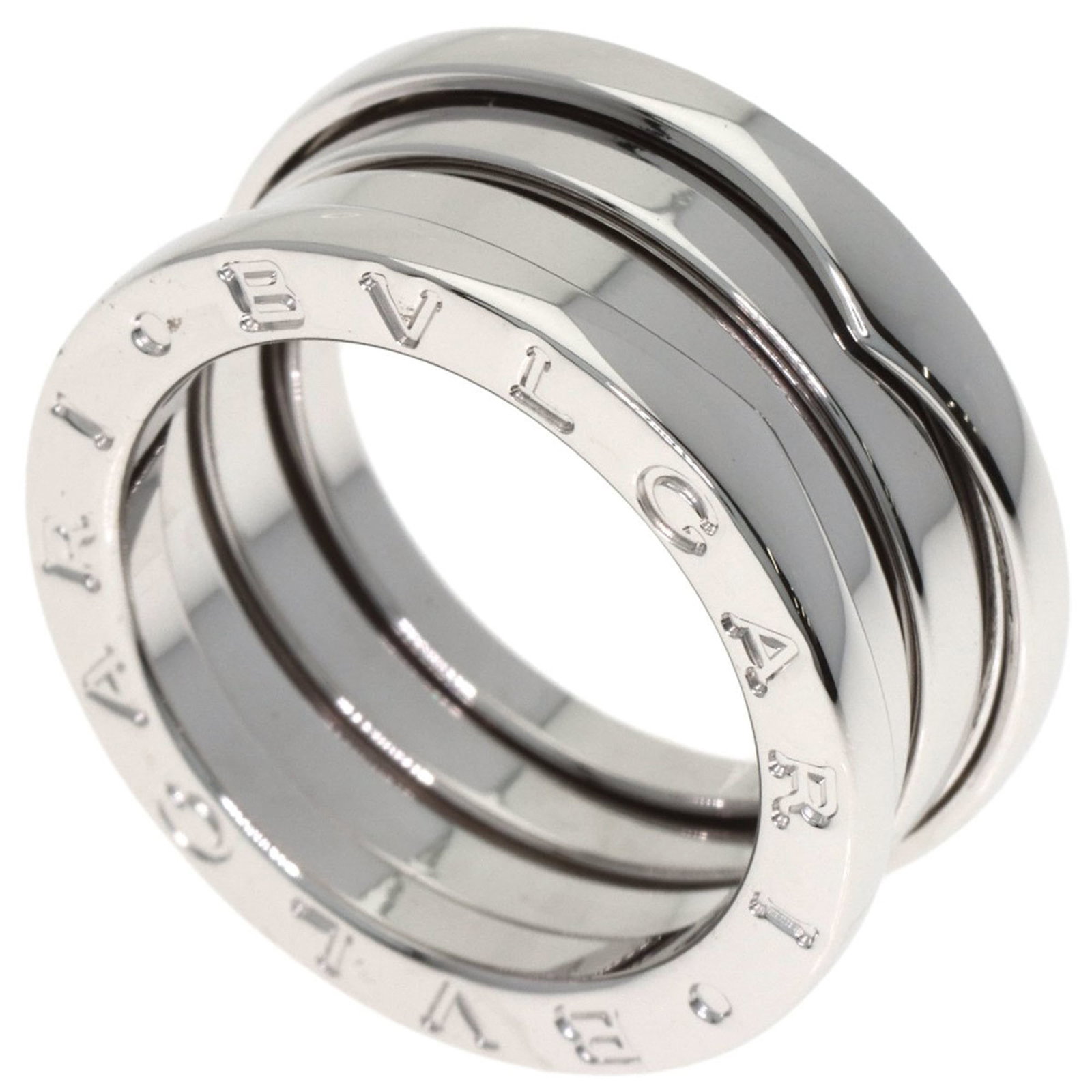 BVLGARI Band Ring White Gold (18K): BVLGARI Band Ring White Gold (18K) White gold (18K) Bvlgari band ring in excellent condition, featuring a classic design with minor signs of wear. The ring bears a signature, a hallmark of the brand's