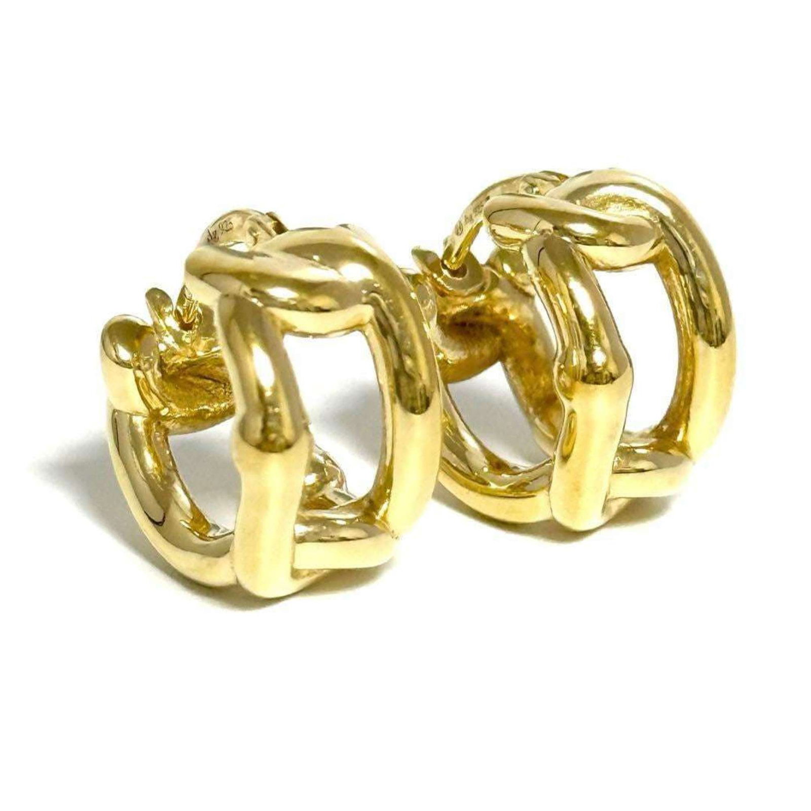 BOTTEGA VENETA Hoop Earrings Silver 925: BOTTEGA VENETA Hoop Earrings Silver 925 Silver 925 Bottega Veneta Hoop Earrings in Gold. Made from high-quality silver, these hoop earrings feature a sleek gold finish. In excellent condition, they co