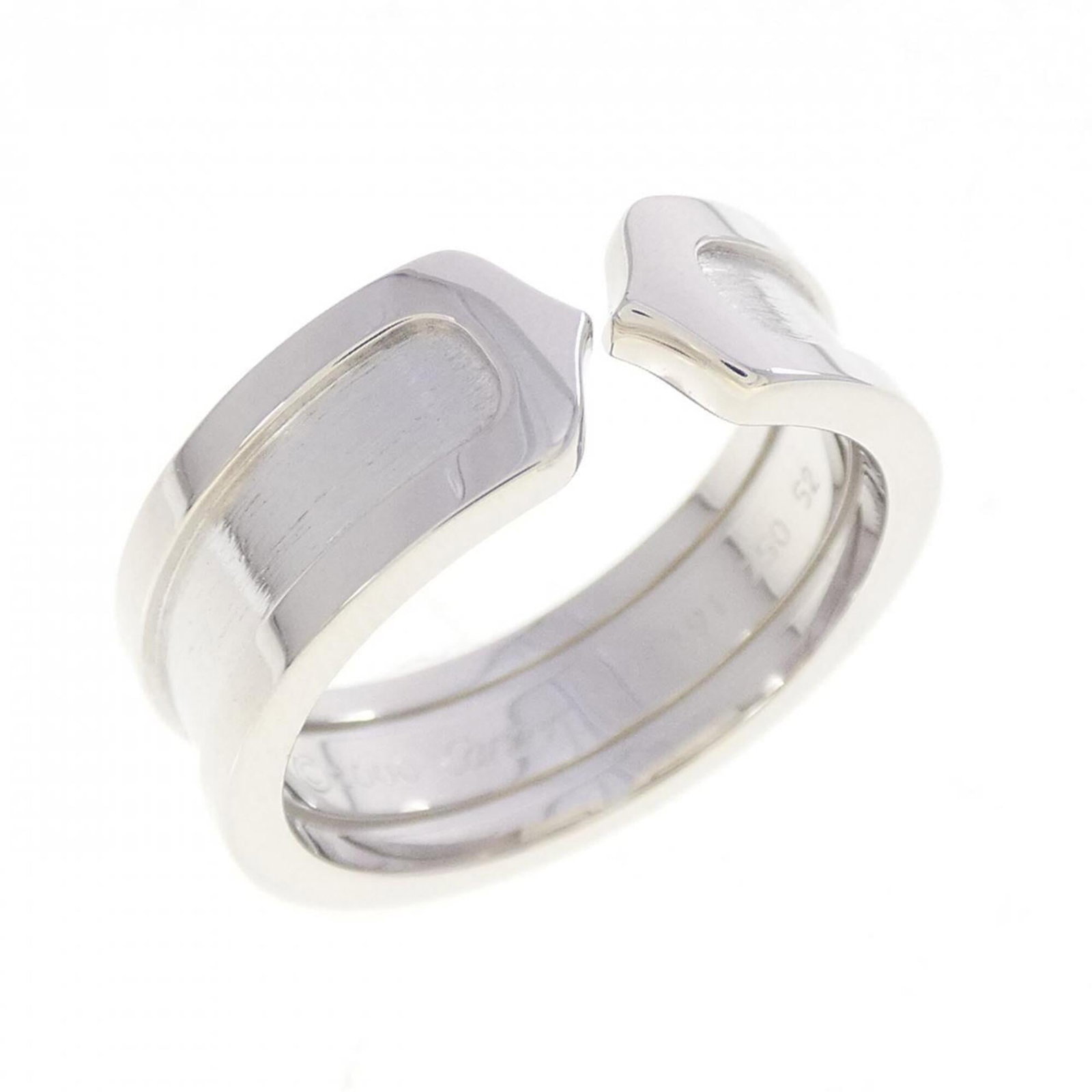 CARTIER Band Ring White Gold (18K): CARTIER Band Ring White Gold (18K) Cartier Band Ring White Gold (18K) is a stunning women's band ring crafted from 18K white gold. This Like New Used ring boasts excellent condition with no visible