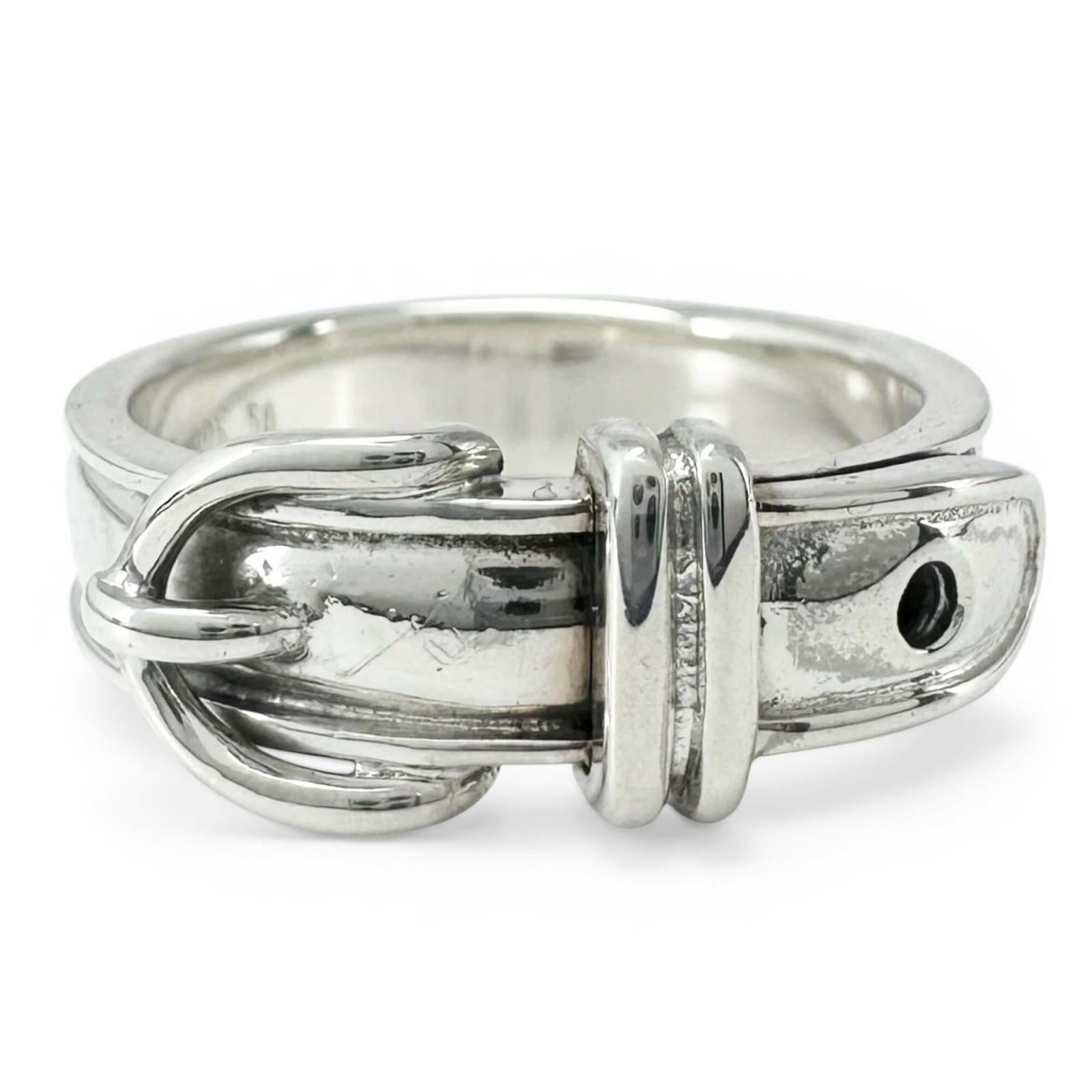 HERMES Band Ring Silver 925: HERMES Band Ring Silver 925 Silver 925 band ring from the iconic Hermes brand, featuring a sleek and modern design. This vintage-style ring boasts a 4mm wide band, perfect for adding a touch of
