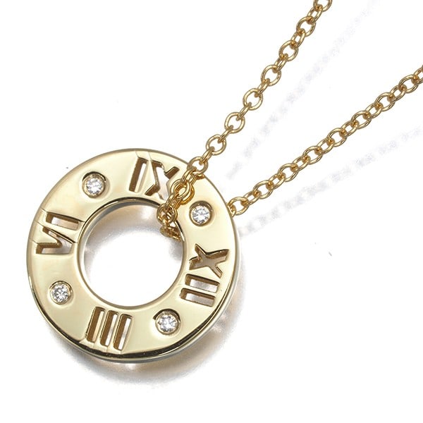 Tiffany&Co. Necklace Diamond Atlaspierced Circle 18K 750 Yellow Gold: Tiffany&Co. Necklace Diamond Atlaspierced Circle 18K 750 Yellow Gold Tiffany & Co.'s 18k yellow gold necklace showcases a stunning diamond Atlaspierced Circle pendant, measuring 12.0mm in diameter.