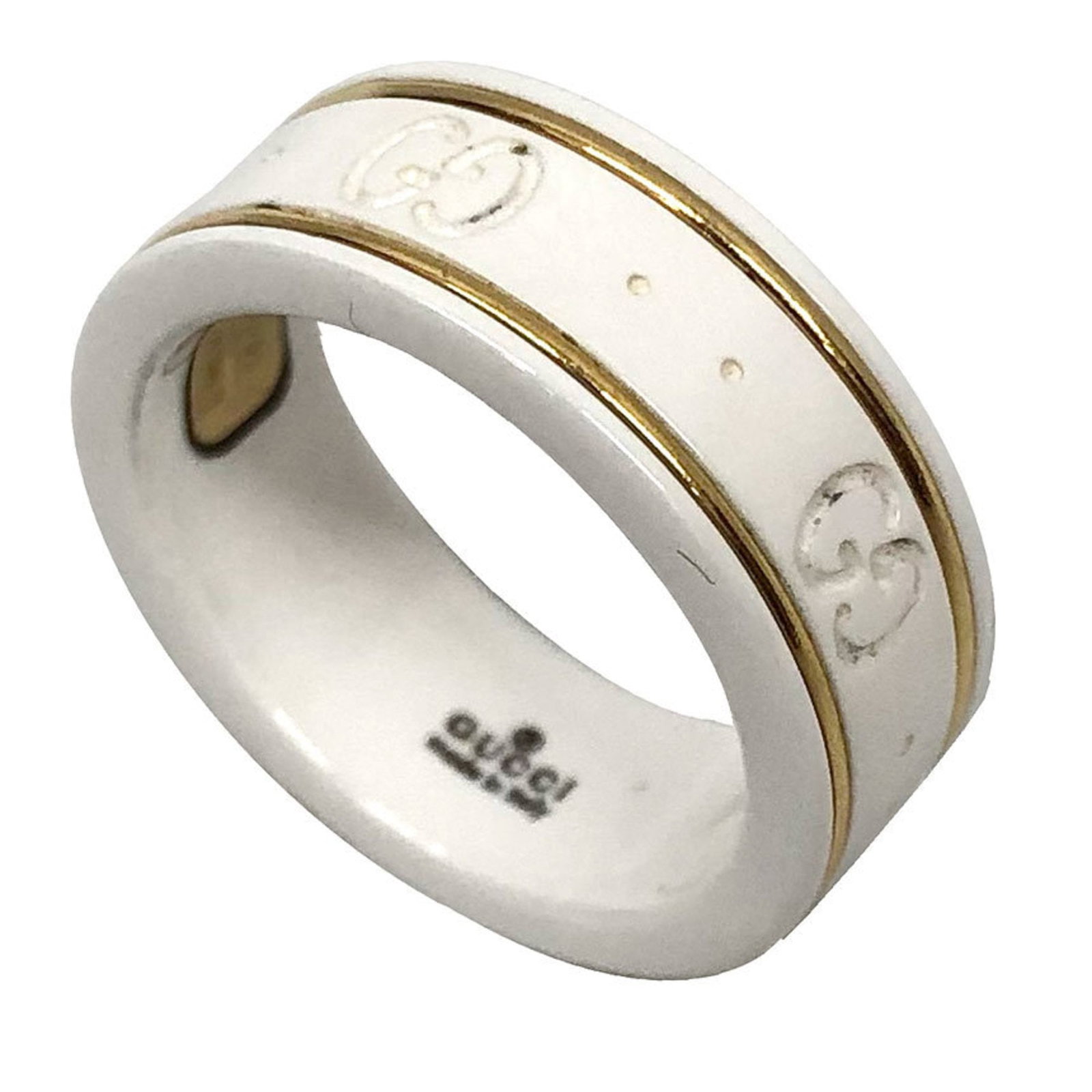 GUCCI Band Ring Yellow Gold: GUCCI Band Ring Yellow Gold Gucci Band Ring Yellow Gold is a gently used band ring made from high-quality yellow gold. The item features a classic design with minor signs of wear, including small scra