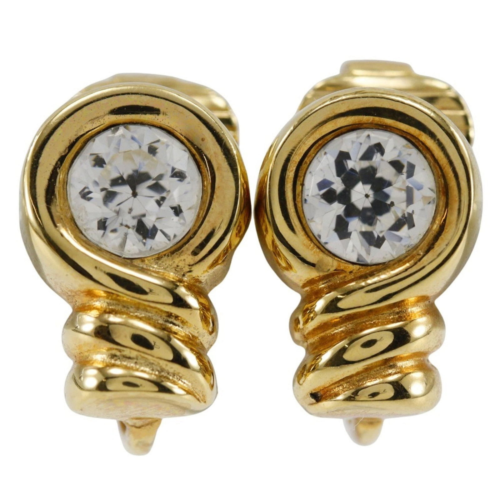CHRISTIAN DIOR Clip Earrings Gold Plating Rhinestone: CHRISTIAN DIOR Clip Earrings Gold Plating Rhinestone Christian Dior Clip Earrings in Gold Plating with Rhinestones. These clip earrings feature gold plating and rhinestones, adding a touch of luxury t