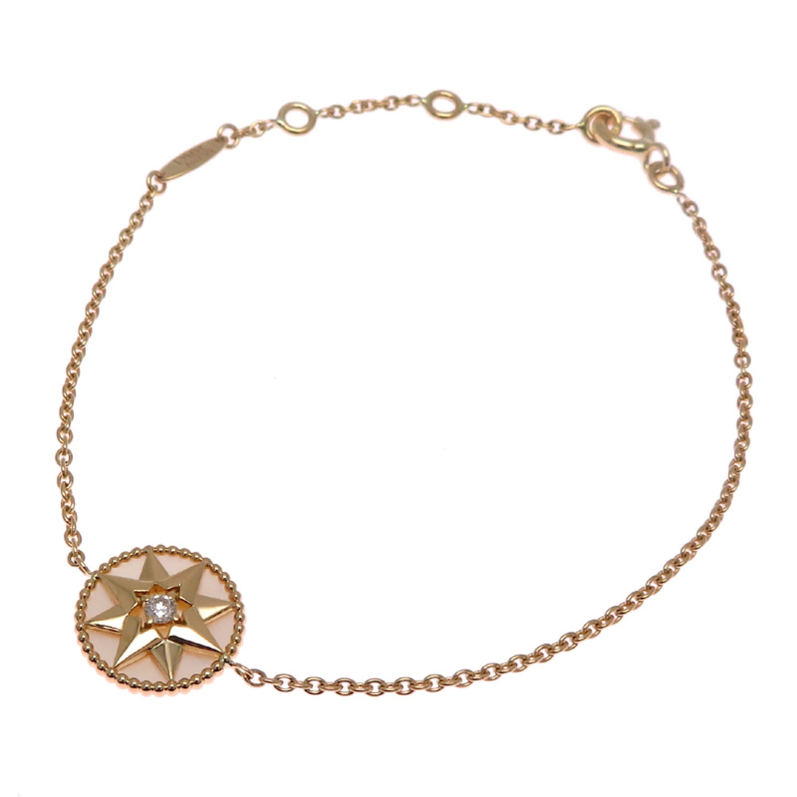 CHRISTIAN DIOR Charm Bracelet: CHRISTIAN DIOR Charm Bracelet Diamond charm bracelet from Christian Dior, featuring a 17.5cm diamond-studded charm. This charm bracelet has visible wear, scratches, and scuffs, but remains fully