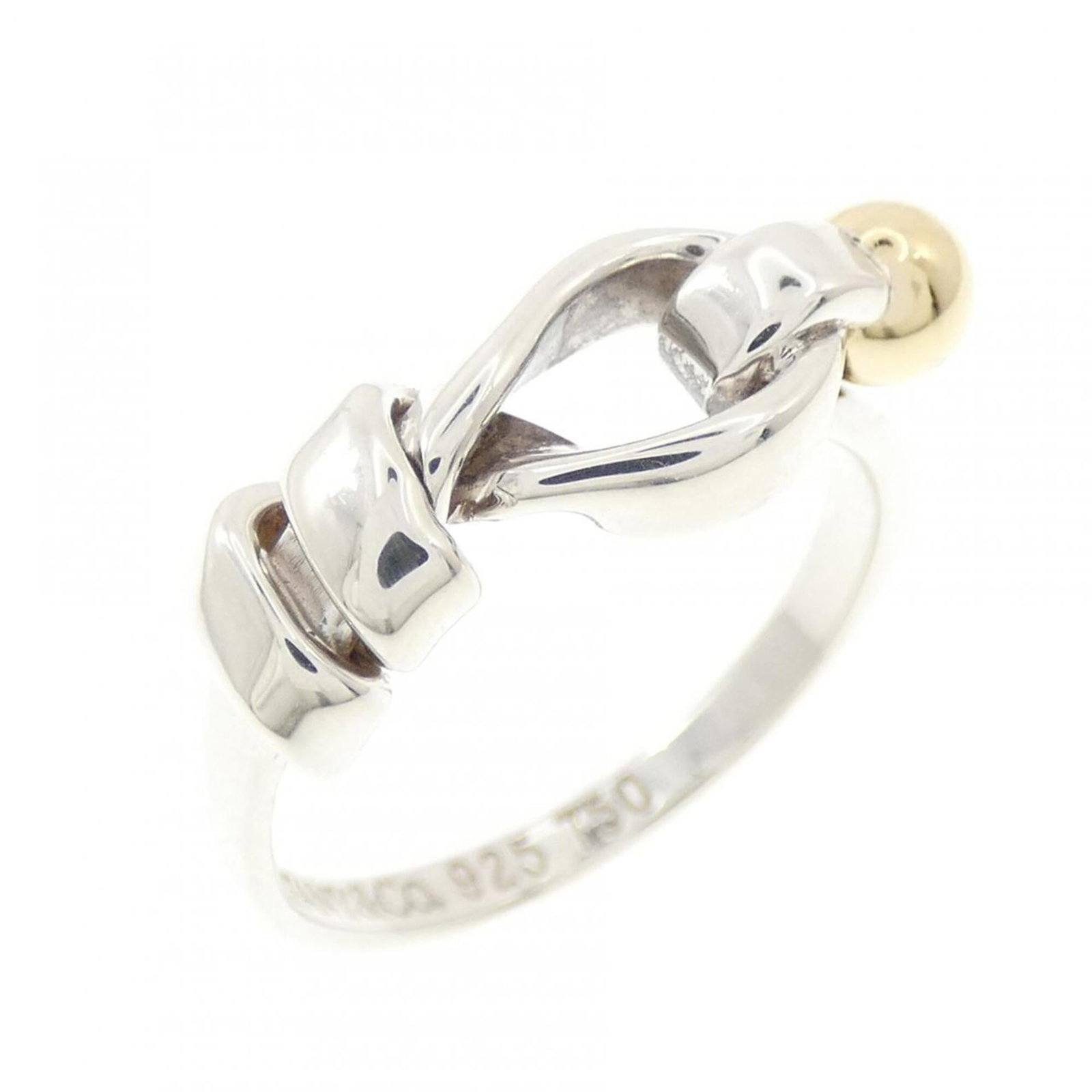 TIFFANY Band Ring Silver 925 Yellow Gold (18K): TIFFANY Band Ring Silver 925 Yellow Gold (18K) Silver 925 and 18K yellow gold combine in this elegant band ring from Tiffany, a timeless design that exudes sophistication. Made from high-quality