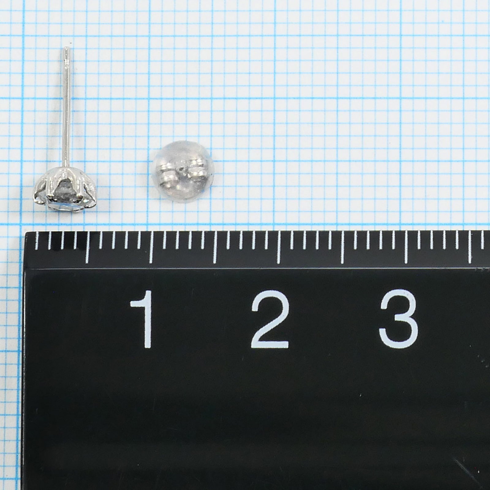 Stud Earrings Platinum 900 - 3