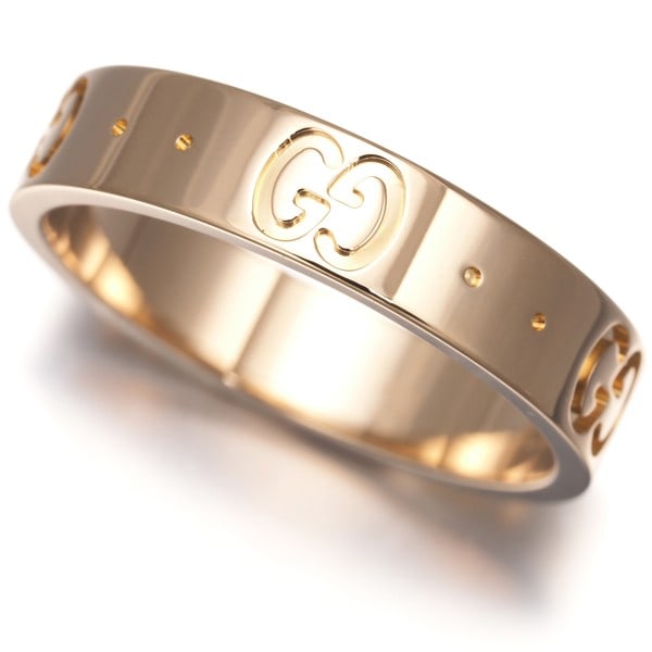 Gucci Ring Icon Thin Us5-5.25 18K 750 Rose Gold: Gucci Ring Icon Thin Us5-5.25 18K 750 Rose Gold 18K rose gold ring with iconic design, featuring a 4.0mm wide band and a size US5-5.25 fit. This 3.6g ring boasts a striking rose gold hue, crafted