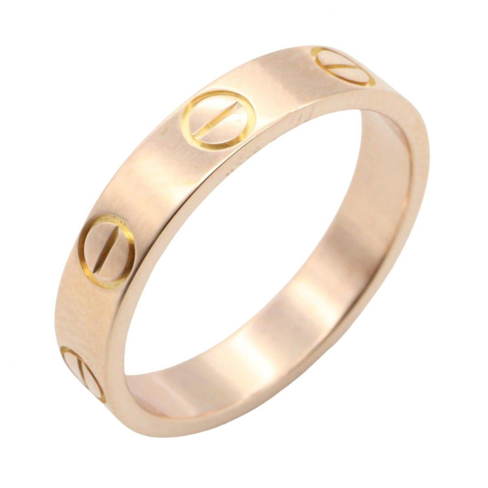 CARTIER Band Ring Pink Gold (18K): CARTIER Band Ring Pink Gold (18K) Pink gold (18K) band ring from Cartier, featuring a classic design with a subtle touch of elegance. This gently used ring showcases minor signs of wear, with small sc