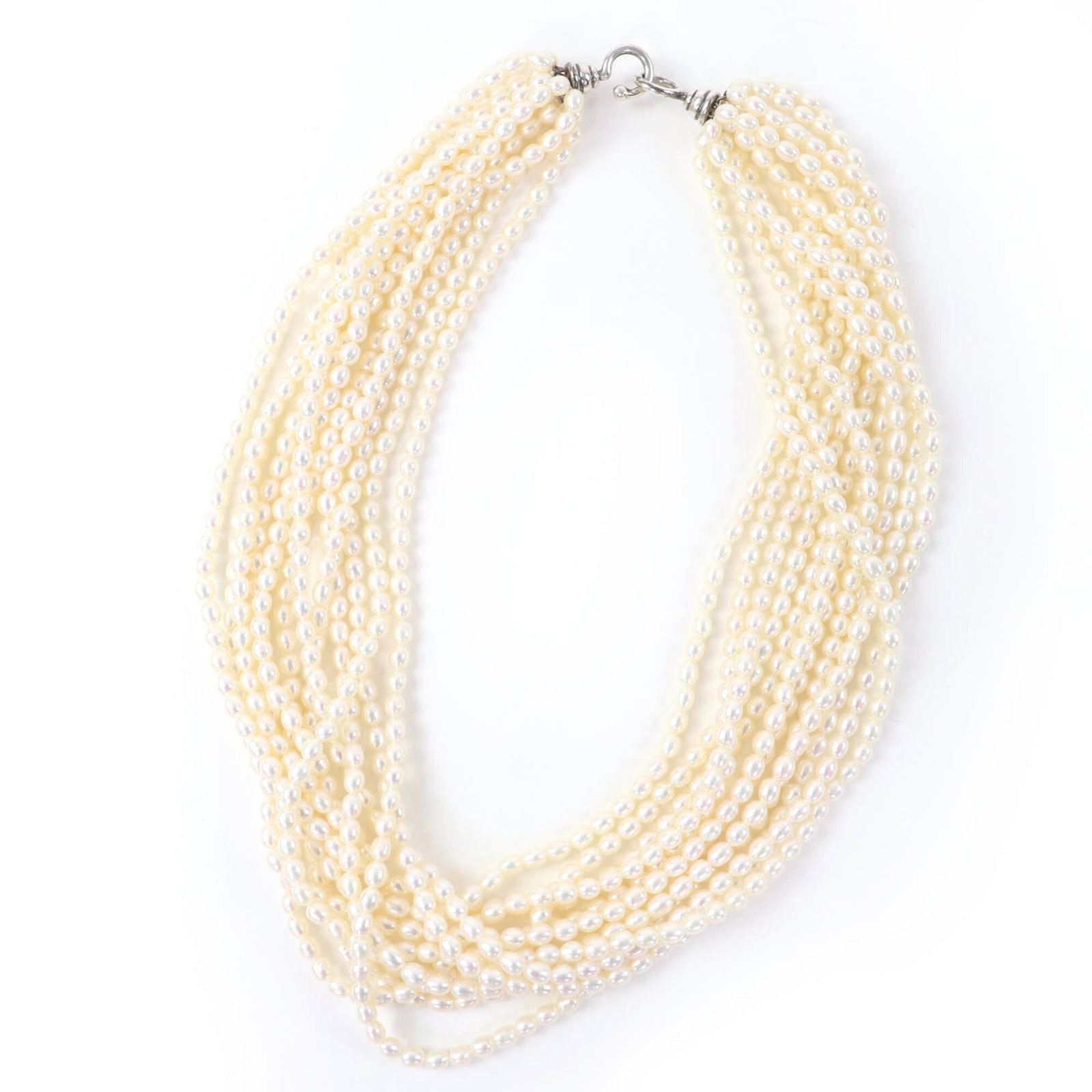 TIFFANY Silver 925: TIFFANY Silver 925 Silver 925 necklace from Tiffany, featuring a beautiful white pearl stone, made from high-quality silver. The necklace boasts a classic design with a silver 925 construction and a