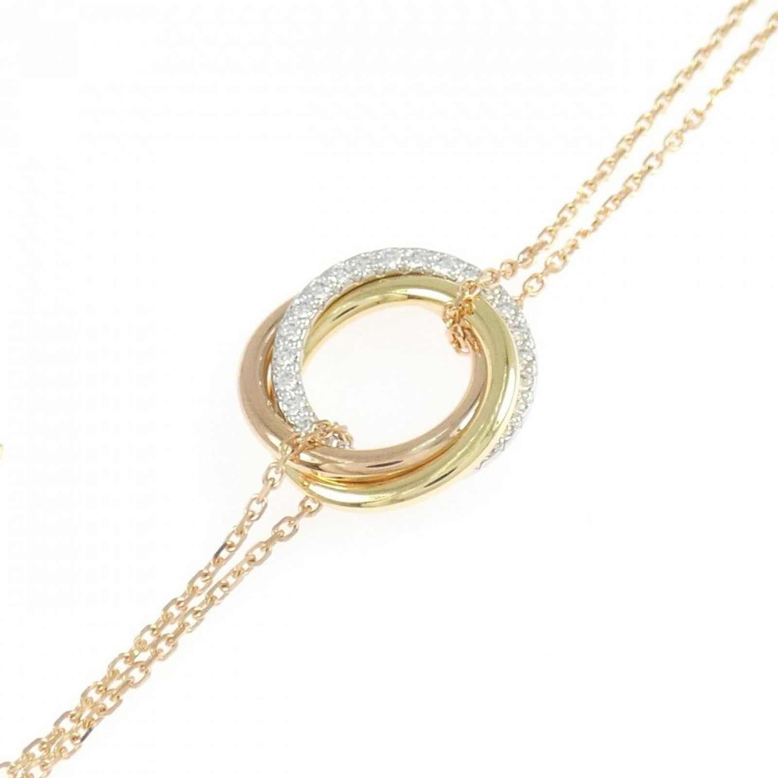 CARTIER Charm Bracelet Pink Gold (18K) White Gold (18K) Yellow Gold (18K): CARTIER Charm Bracelet Pink Gold (18K) White Gold (18K) Yellow Gold (18K) Pink gold, white gold, and yellow gold come together in this elegant Cartier charm bracelet, available in 18K purity. The