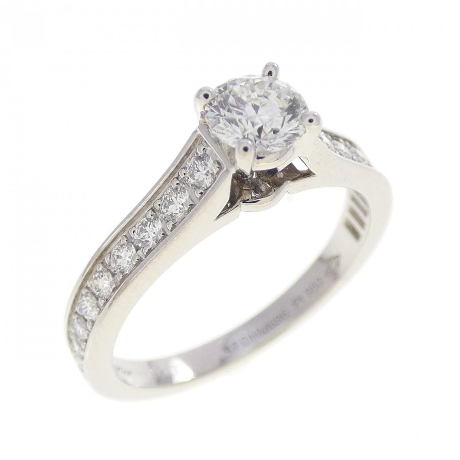 CARTIER Band Ring Platinum 950: CARTIER Band Ring Platinum 950 Platinum 950 band ring from Cartier, featuring a diamond stone weighing 0.30 ct, in excellent condition with only the faintest traces of wear. This like new used ring