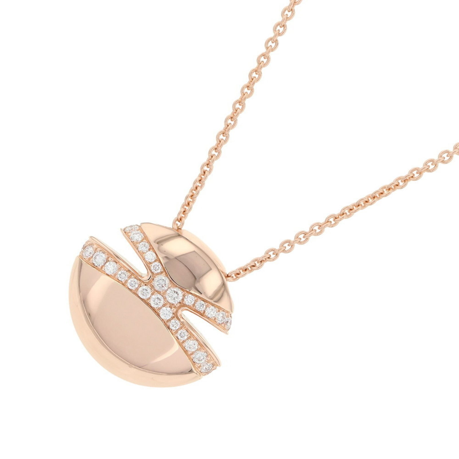 BVLGARI Pink Gold (18K): BVLGARI Pink Gold (18K) Pink gold (18K) necklace from Bvlgari, featuring a pendant with a size of 16.6mm x 19.2mm. This necklace has a 41.5 cm / 16.33'' neck circumference and is made from