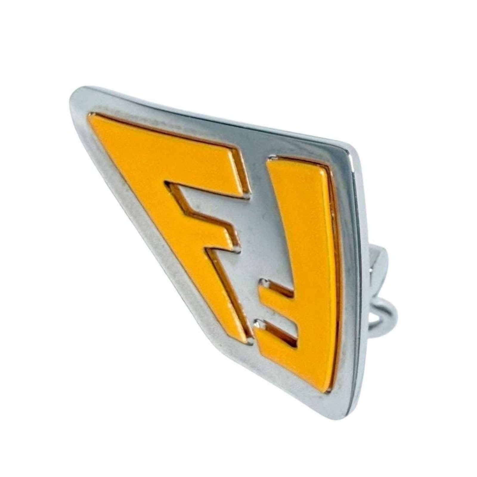 FENDI Clip Earrings Metal: FENDI Clip Earrings Metal Fendi Clip Earrings Metal - A stylish accessory from the Italian luxury brand, featuring a vibrant orange metal clip earring. Gently used with minor signs of wear, this