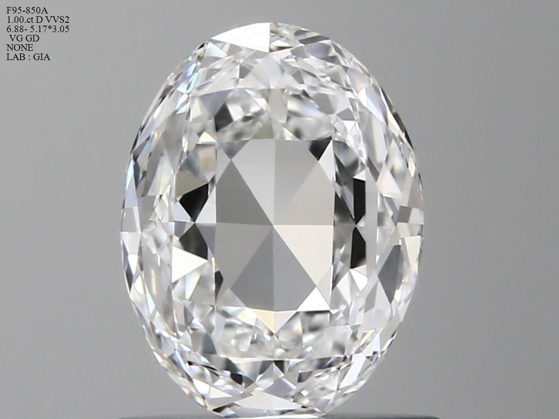 GIA Rose 1.0ct D VVS2 - Loose Natural Diamond: GIA Rose 1.0ct D VVS2 - Loose Natural Diamond GIA certified, this 1.0ct D VVS2 diamond boasts exceptional clarity and color, with a high polish and near-perfect symmetry. Measuring 6.88L x 5.17W x 3.0