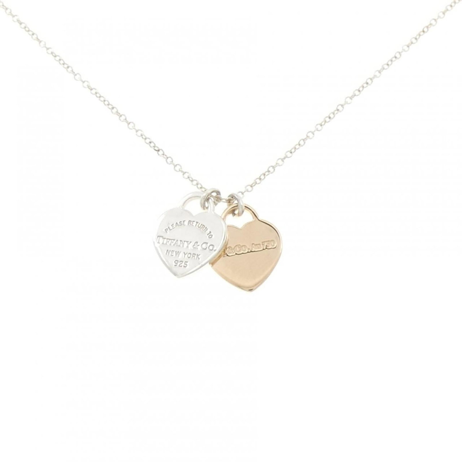 TIFFANY Pink Gold (18K) Silver 925: TIFFANY Pink Gold (18K) Silver 925 Pink gold (18K) and silver 925 come together in this elegant Tiffany necklace, featuring a beautiful pendant. The necklace boasts a 47 cm / 18.5'' neck