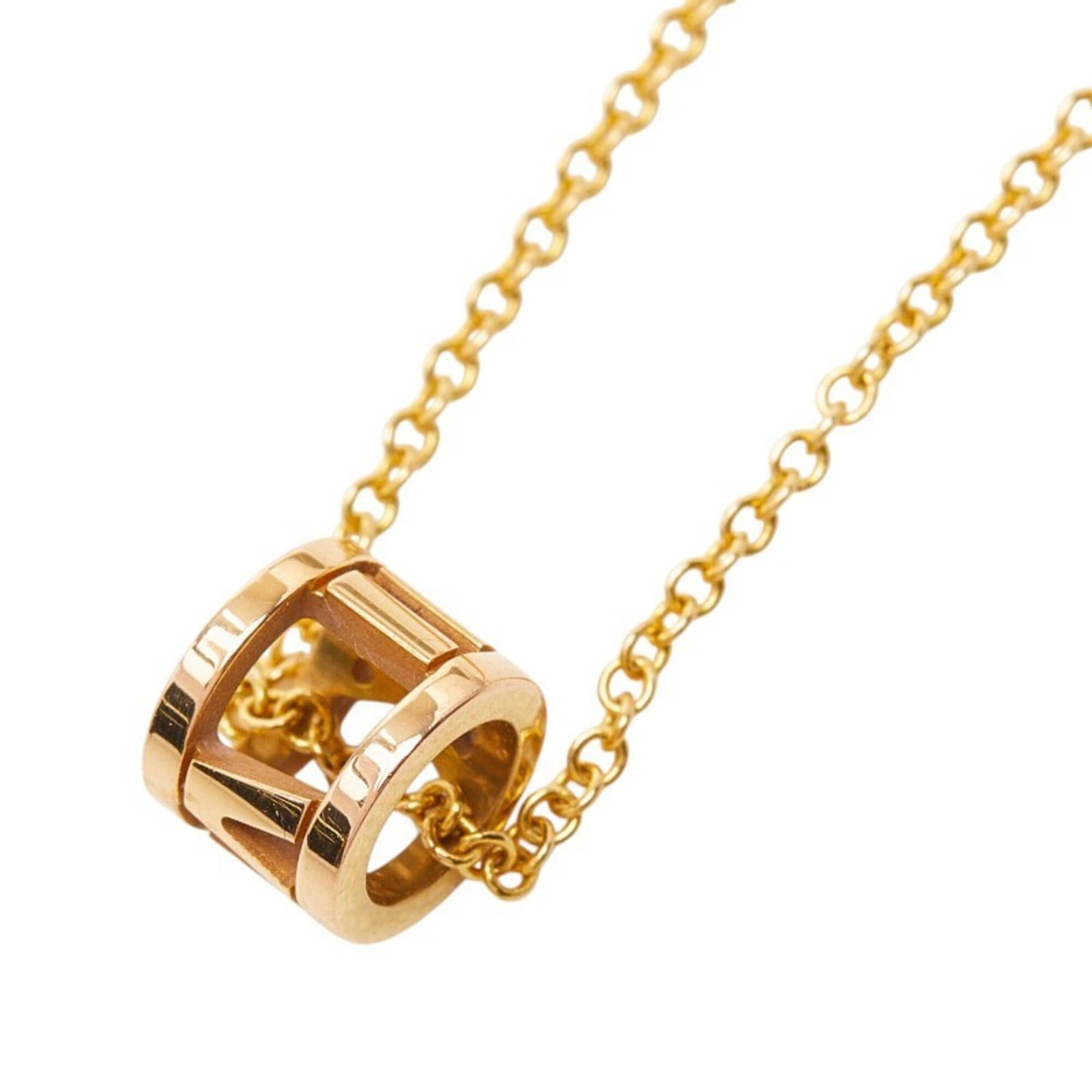 TIFFANY Yellow Gold (18K): TIFFANY Yellow Gold (18K) Yellow gold Tiffany necklace with 18K material, available in a 41.3 cm circumference, features a 6.2mm x 5mm pendant. Gently used with minor signs of wear, this necklace is i