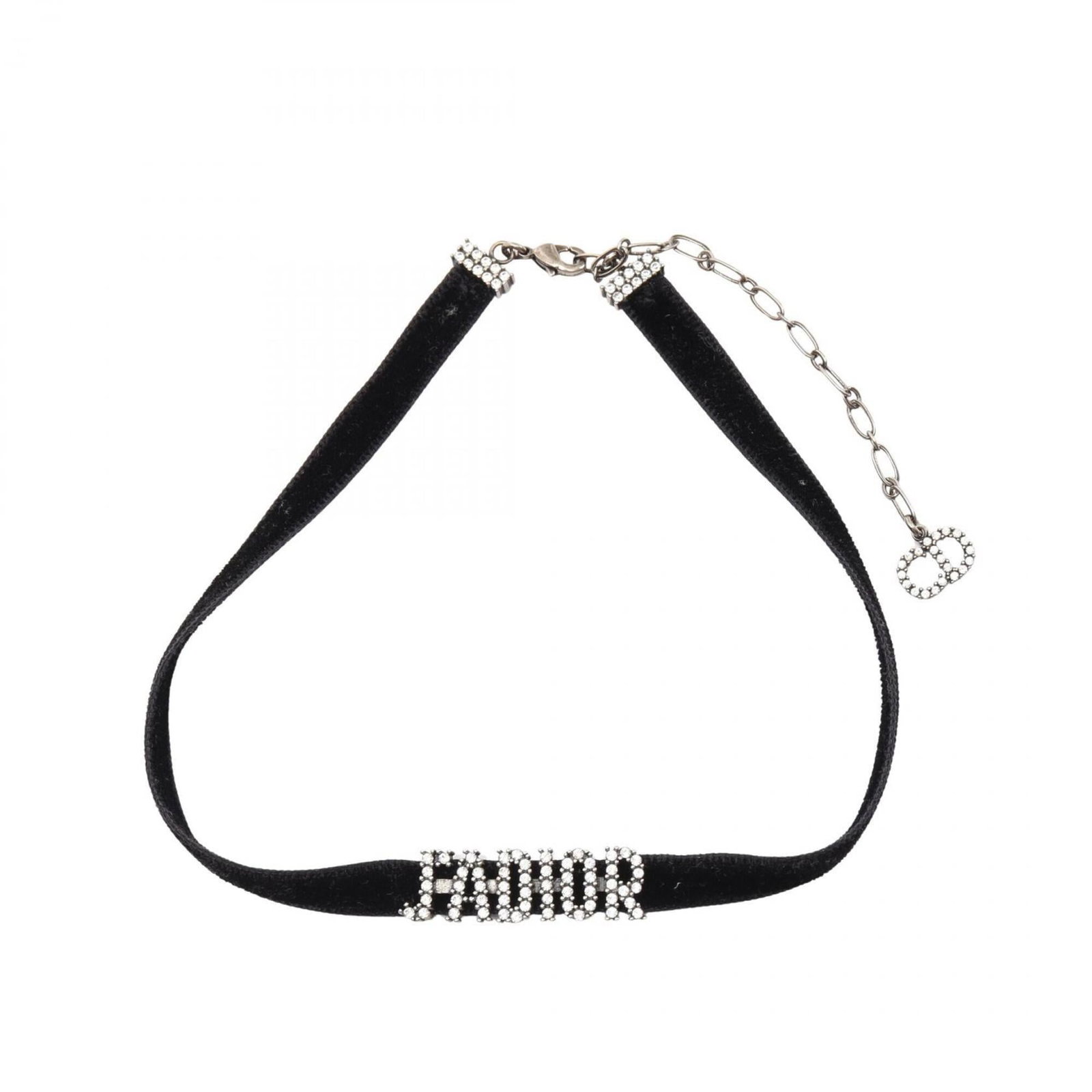 CHRISTIAN DIOR Leather Metal Rhinestone: CHRISTIAN DIOR Leather Metal Rhinestone Christian Dior's Leather Metal Rhinestone Choker boasts sleek, sophisticated design with a luxurious velour leather and metallic accents. The piece is adorned